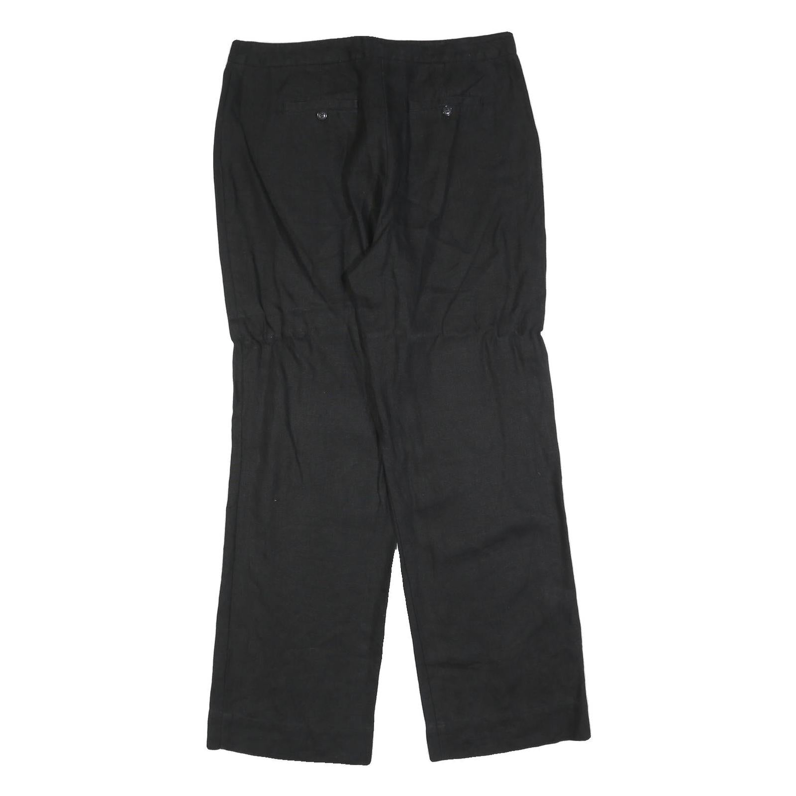 CHARTER CLUB Womens Linen Black Classic Straight Trousers W34 L32 Formal Work