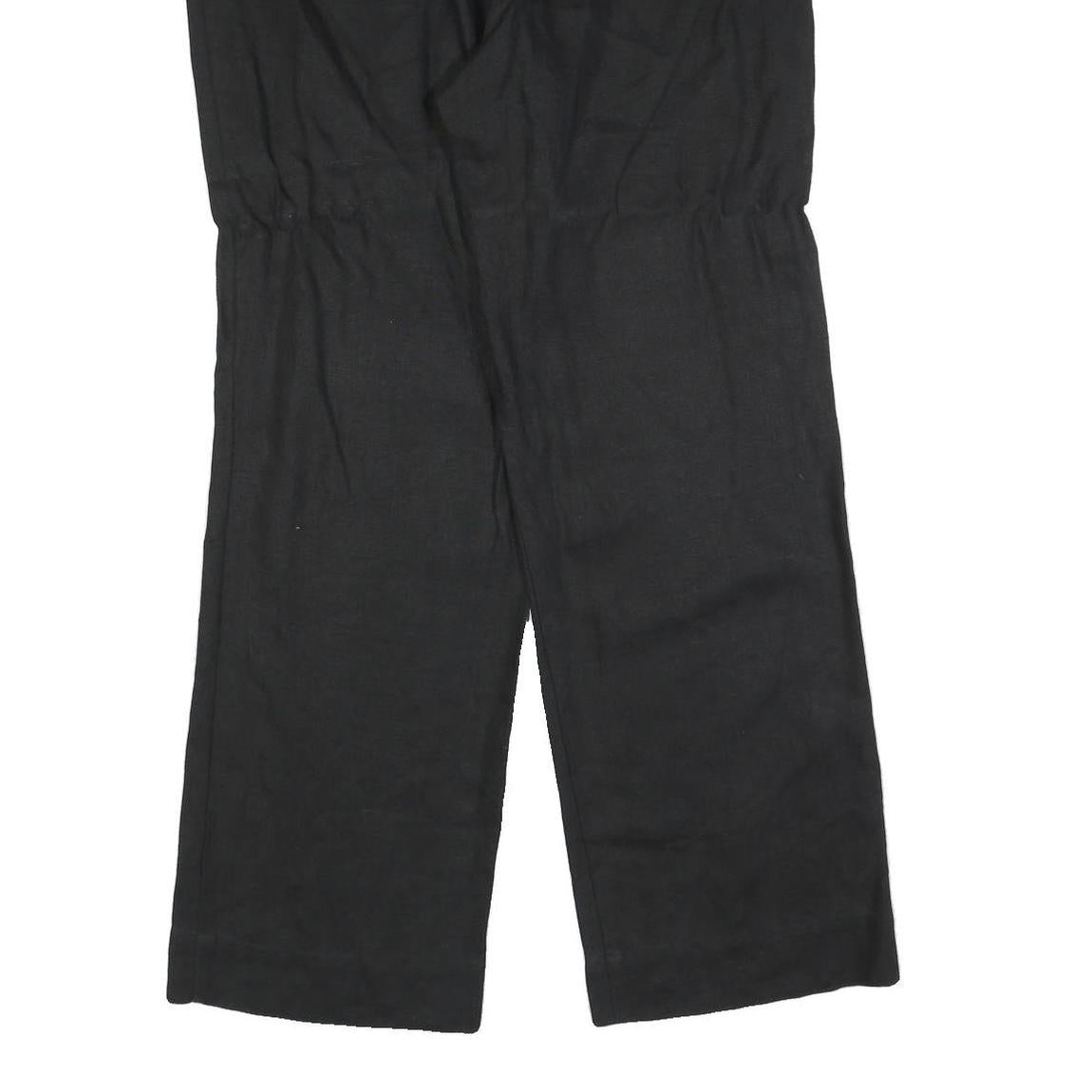 CHARTER CLUB Womens Linen Black Classic Straight Trousers W34 L32 Formal Work