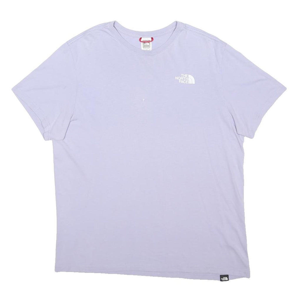 THE NORTH FACE Womens Lilac White Logo Graphic T-Shirt L Short Sleeve Crew Neck