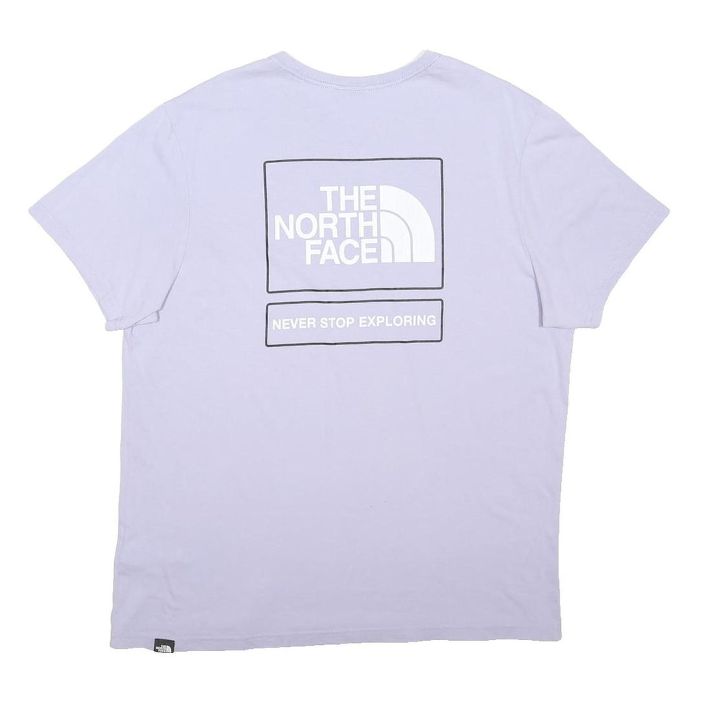 THE NORTH FACE Womens Lilac White Logo Graphic T-Shirt L Short Sleeve Crew Neck