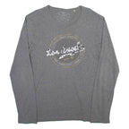 GUESS Womens T-Shirt Grey Long Sleeve XL
