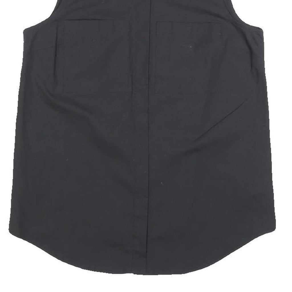 MICHAEL KORS Womens Black Sleeveless Cotton Blend Shirt S Classic Clean Style