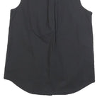 MICHAEL KORS Womens Black Sleeveless Cotton Blend Shirt S Classic Clean Style