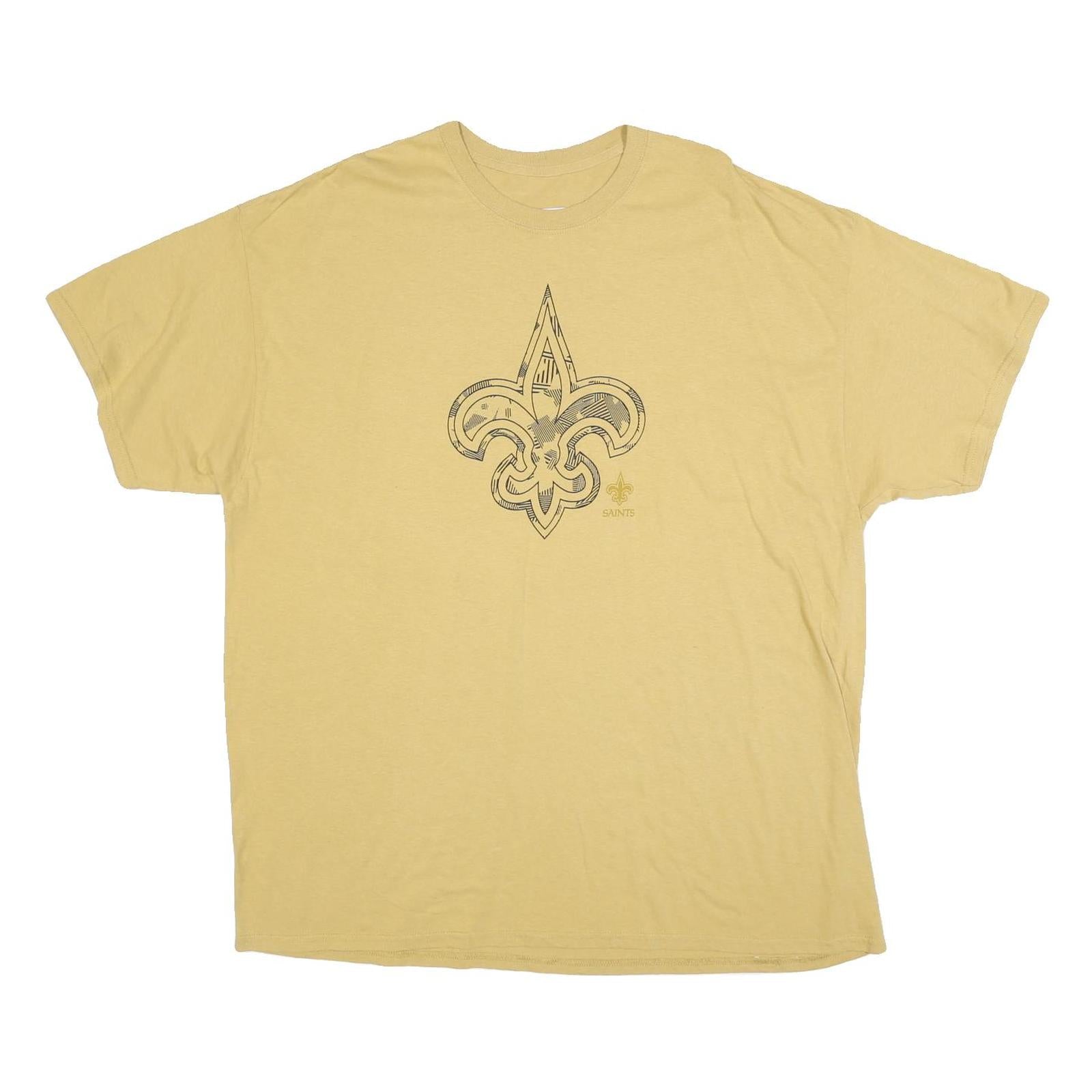 NFL Mens Beige New Orleans Saints Graphic T-Shirt 2XL Short Sleeve Crew Neck