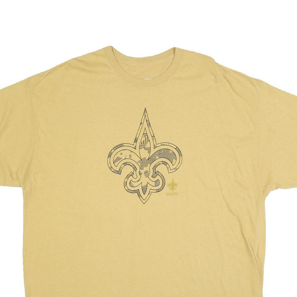 NFL Mens Beige New Orleans Saints Graphic T-Shirt 2XL Short Sleeve Crew Neck
