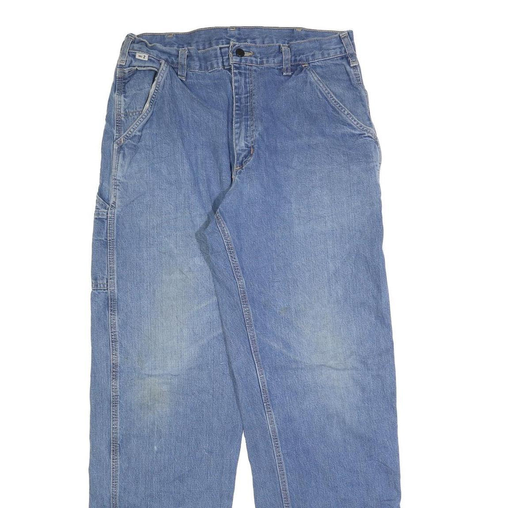 CARHARTT Mens Relaxed Blue Denim Raw Jeans W34 L34 Workwear Utility