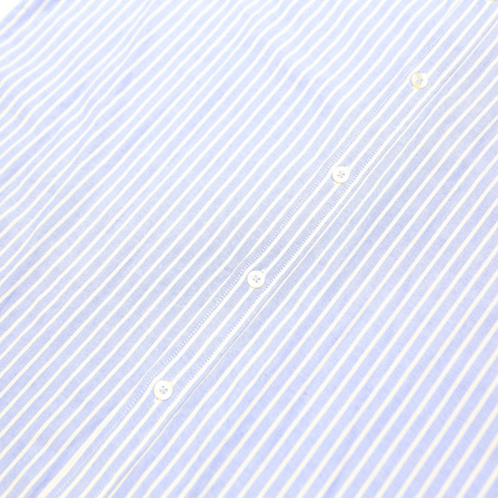 BEN SHERMAN Mens Blue & White Striped Shirt M Cotton Blend Casual Short Sleeve