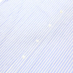 BEN SHERMAN Mens Blue & White Striped Shirt M Cotton Blend Casual Short Sleeve