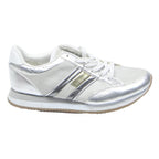 TOMMY HILFIGER Womens Silver Low Top Trainers Synthetic UK 5 Stylish Casual