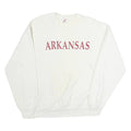JERZEES Mens White Arkansas Crew Neck L Cotton Sweatshirt Casual Pullover