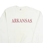 JERZEES Mens White Arkansas Crew Neck L Cotton Sweatshirt Casual Pullover