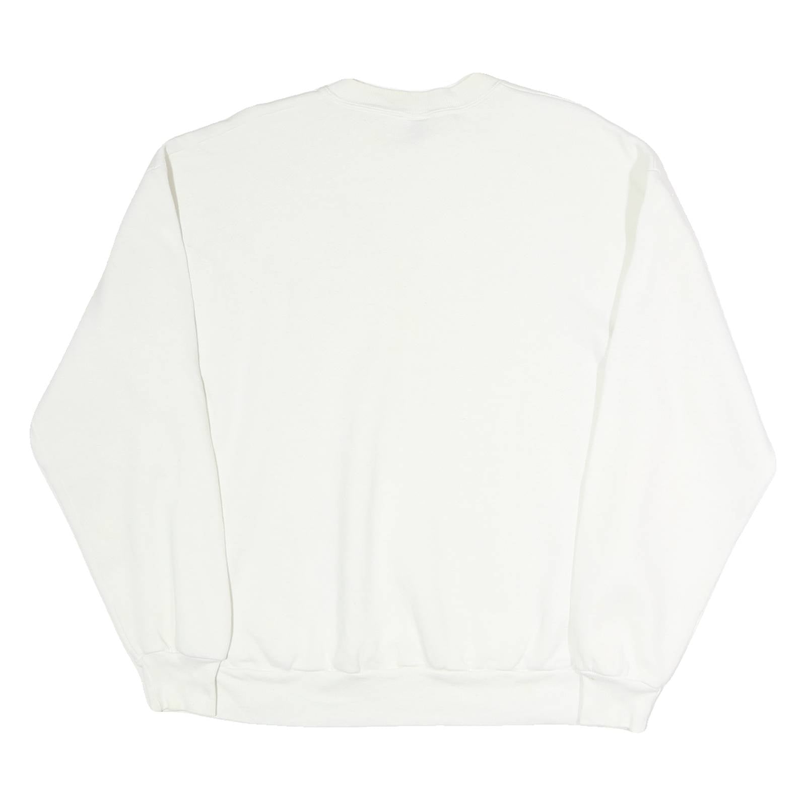 JERZEES Mens White Arkansas Crew Neck L Cotton Sweatshirt Casual Pullover