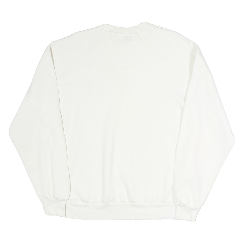 JERZEES Mens White Arkansas Crew Neck L Cotton Sweatshirt Casual Pullover
