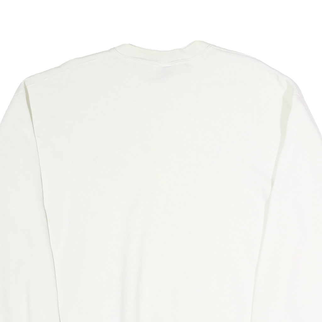 JERZEES Mens White Arkansas Crew Neck L Cotton Sweatshirt Casual Pullover