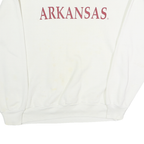 JERZEES Mens White Arkansas Crew Neck L Cotton Sweatshirt Casual Pullover