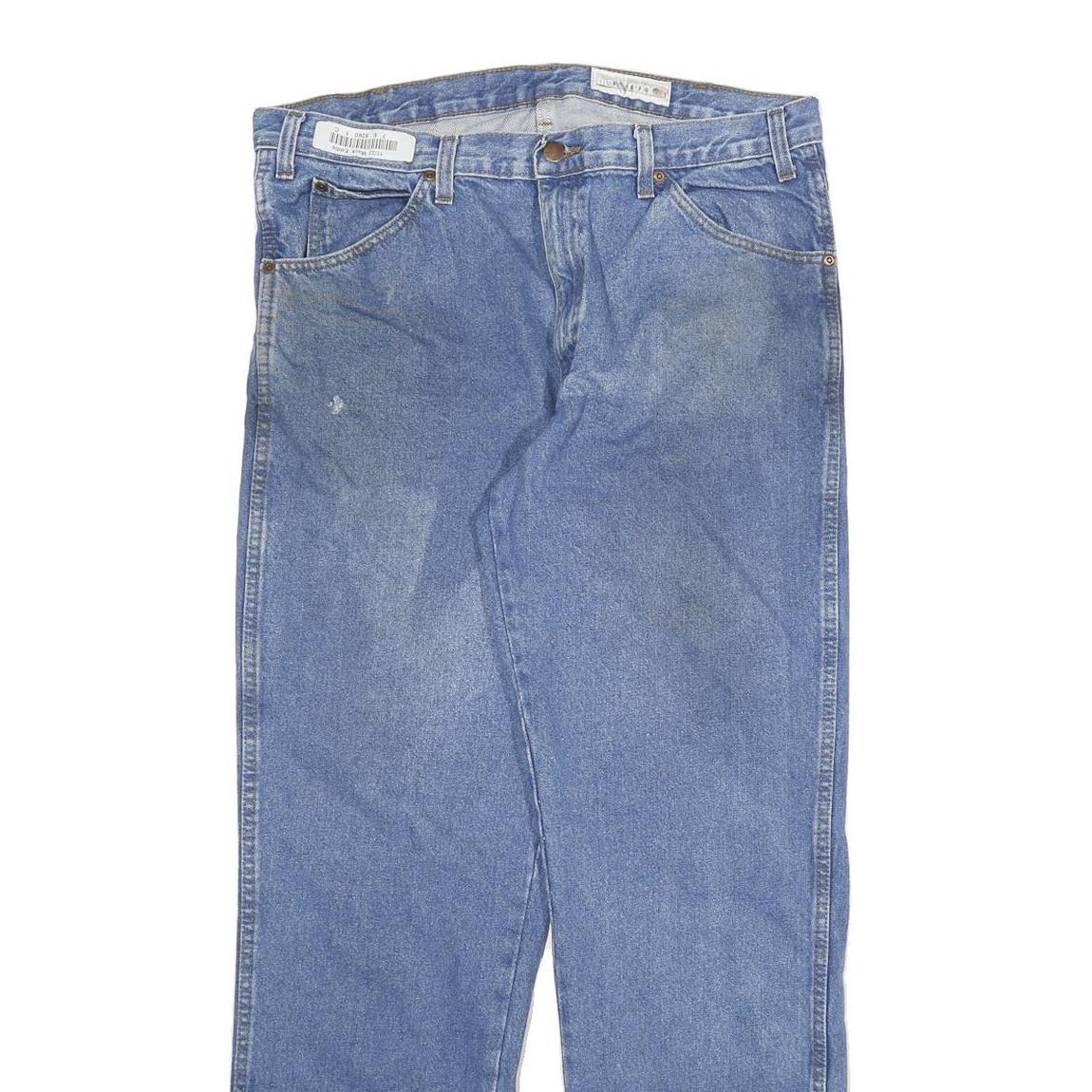 DICKIES Mens Jeans Blue Regular Straight Denim Medium W36 L34 Workwear Cotton