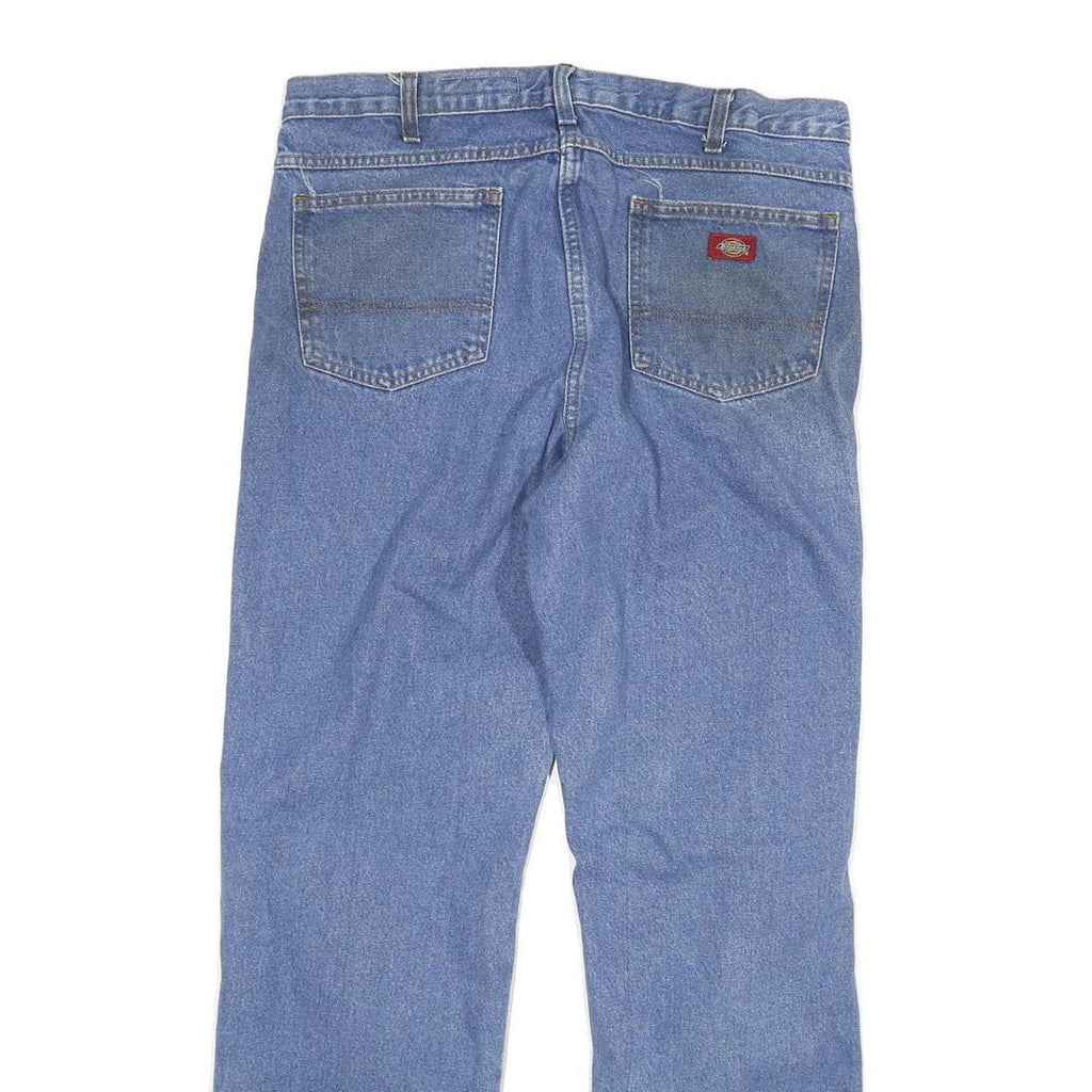 DICKIES Mens Jeans Blue Regular Straight Denim Medium W36 L34 Workwear Cotton