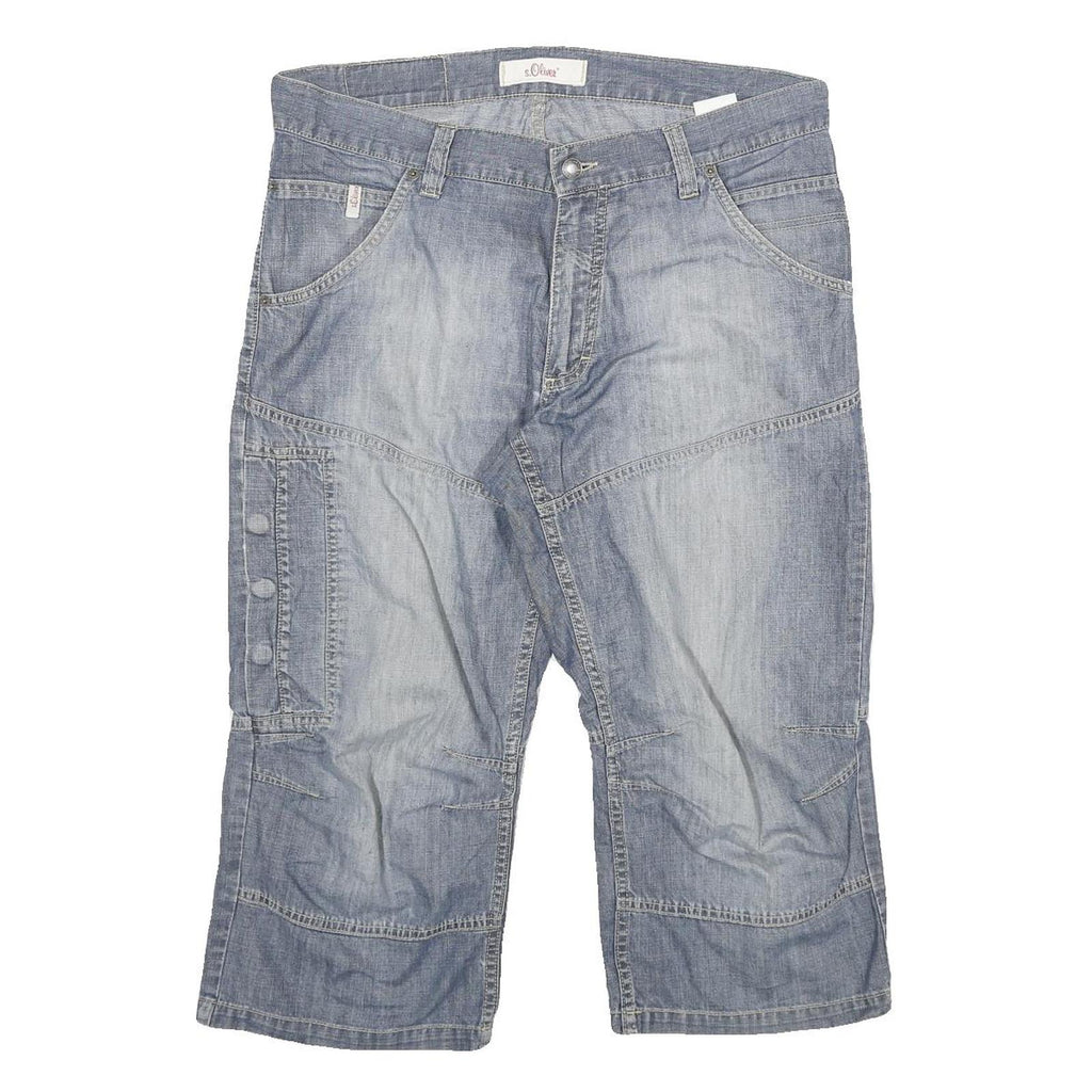 S OLIVER Womens Shorts Blue Cargo XL W35 Cotton Blend Casual