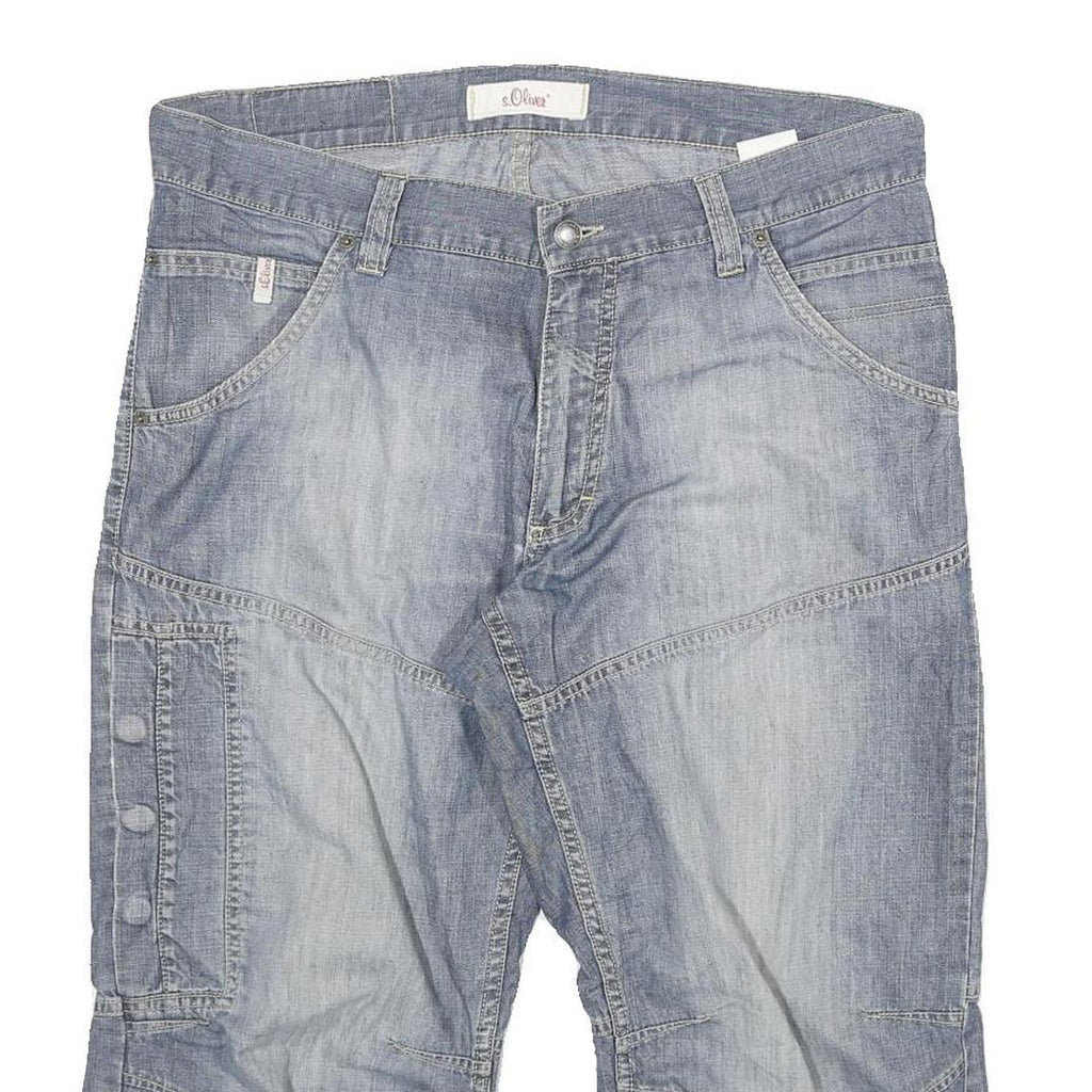S OLIVER Womens Shorts Blue Cargo XL W35 Cotton Blend Casual