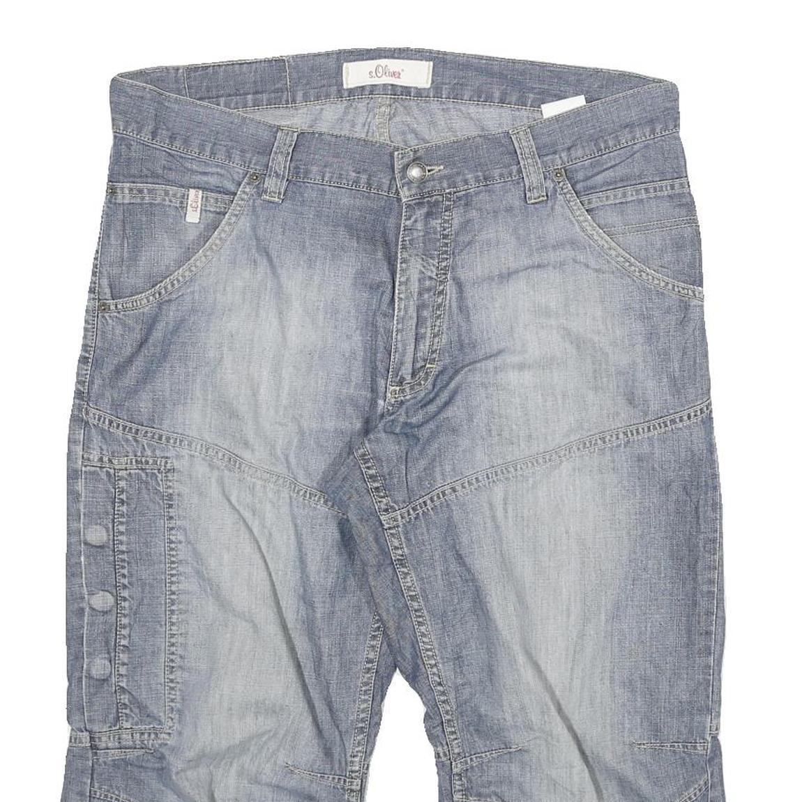 S OLIVER Womens Shorts Blue Cargo XL W35 Cotton Blend Casual