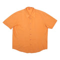 BOSS HUGO BOSS Mens Orange Cotton Shirt 2XL Short Sleeve Button Casual