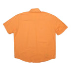 BOSS HUGO BOSS Mens Orange Cotton Shirt 2XL Short Sleeve Button Casual