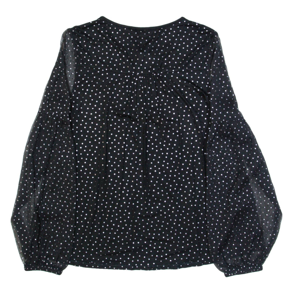 BODEN Womens Printed Blouse Black Long Sleeve Polka Dot UK 8