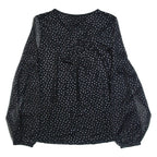 BODEN Womens Printed Blouse Black Long Sleeve Polka Dot UK 8