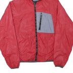 ZARA MAN Mens Red & Grey Hooded Jacket L Polyester Blend Zip Casual Lightweight