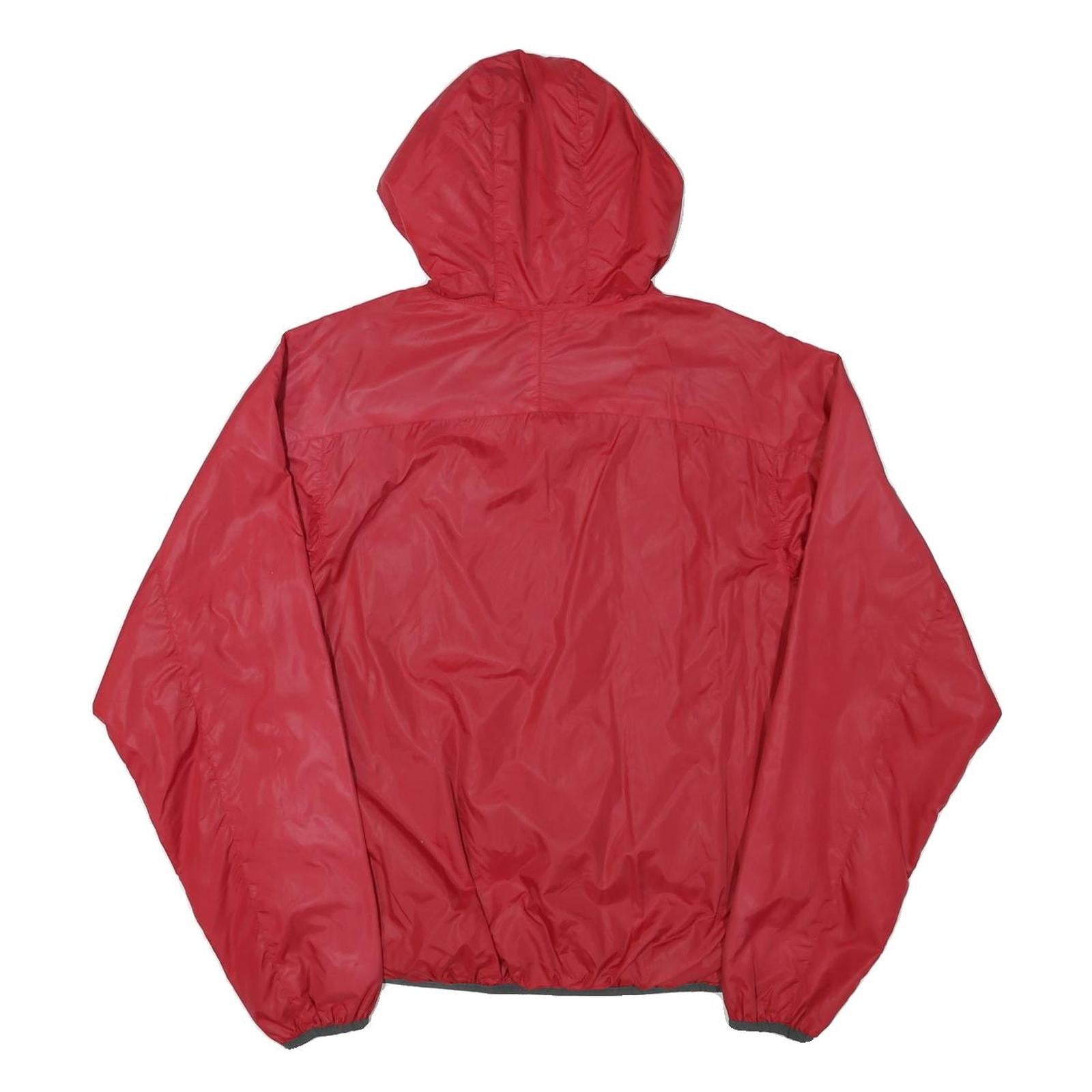 ZARA MAN Mens Red & Grey Hooded Jacket L Polyester Blend Zip Casual Lightweight