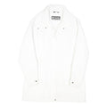 COLUMBIA Womens White Jacket L Polyester Button Closure Plain Outdoor Casual