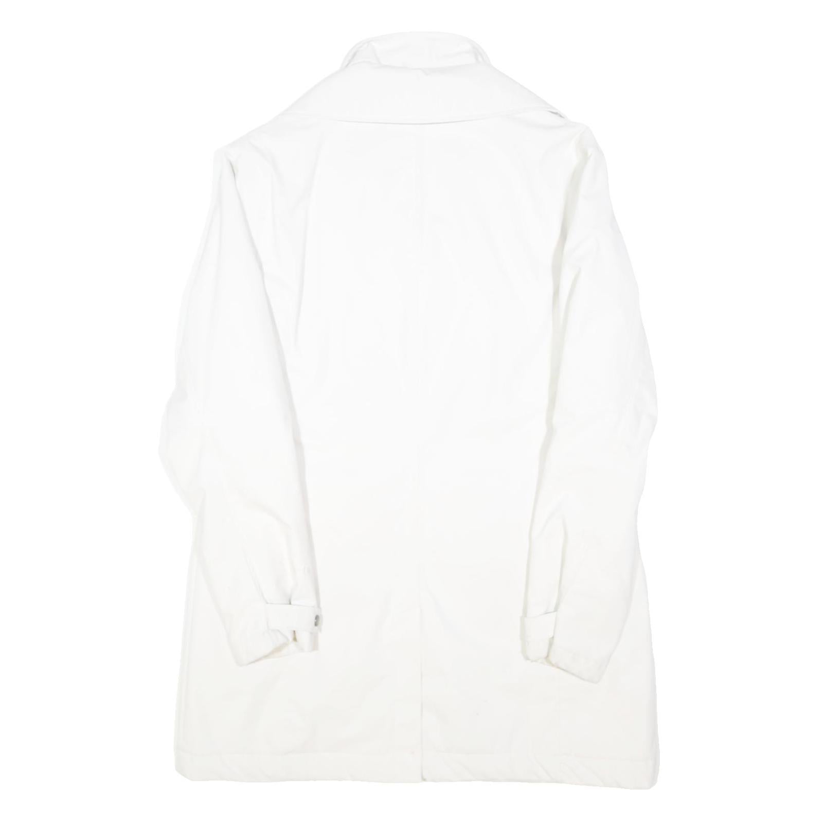 COLUMBIA Womens White Jacket L Polyester Button Closure Plain Outdoor Casual