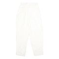 Womens White Classic Fit Cotton Blend Trousers W24 L32 Zip Closure Casual