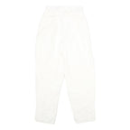 Womens White Classic Fit Cotton Blend Trousers W24 L32 Zip Closure Casual