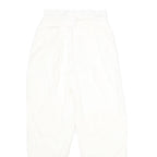 Womens White Classic Fit Cotton Blend Trousers W24 L32 Zip Closure Casual