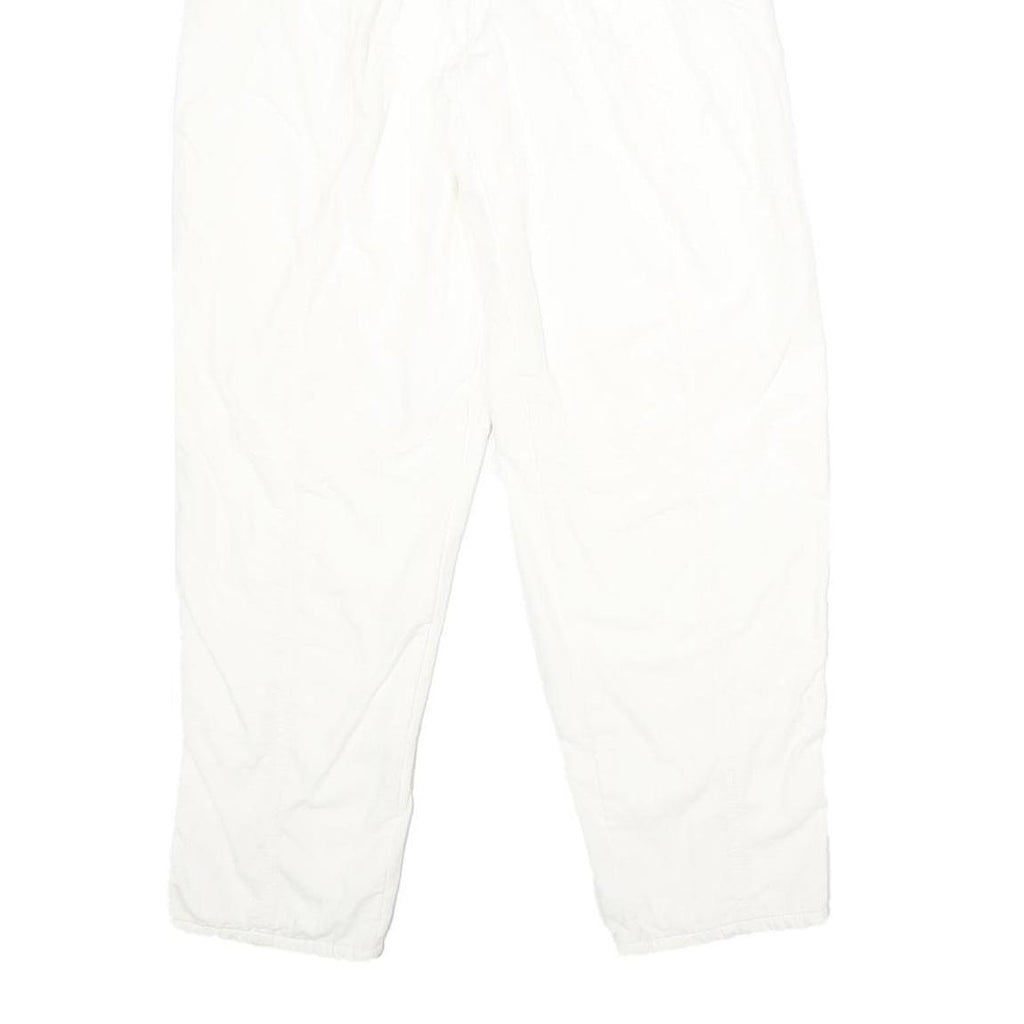 Womens White Classic Fit Cotton Blend Trousers W24 L32 Zip Closure Casual