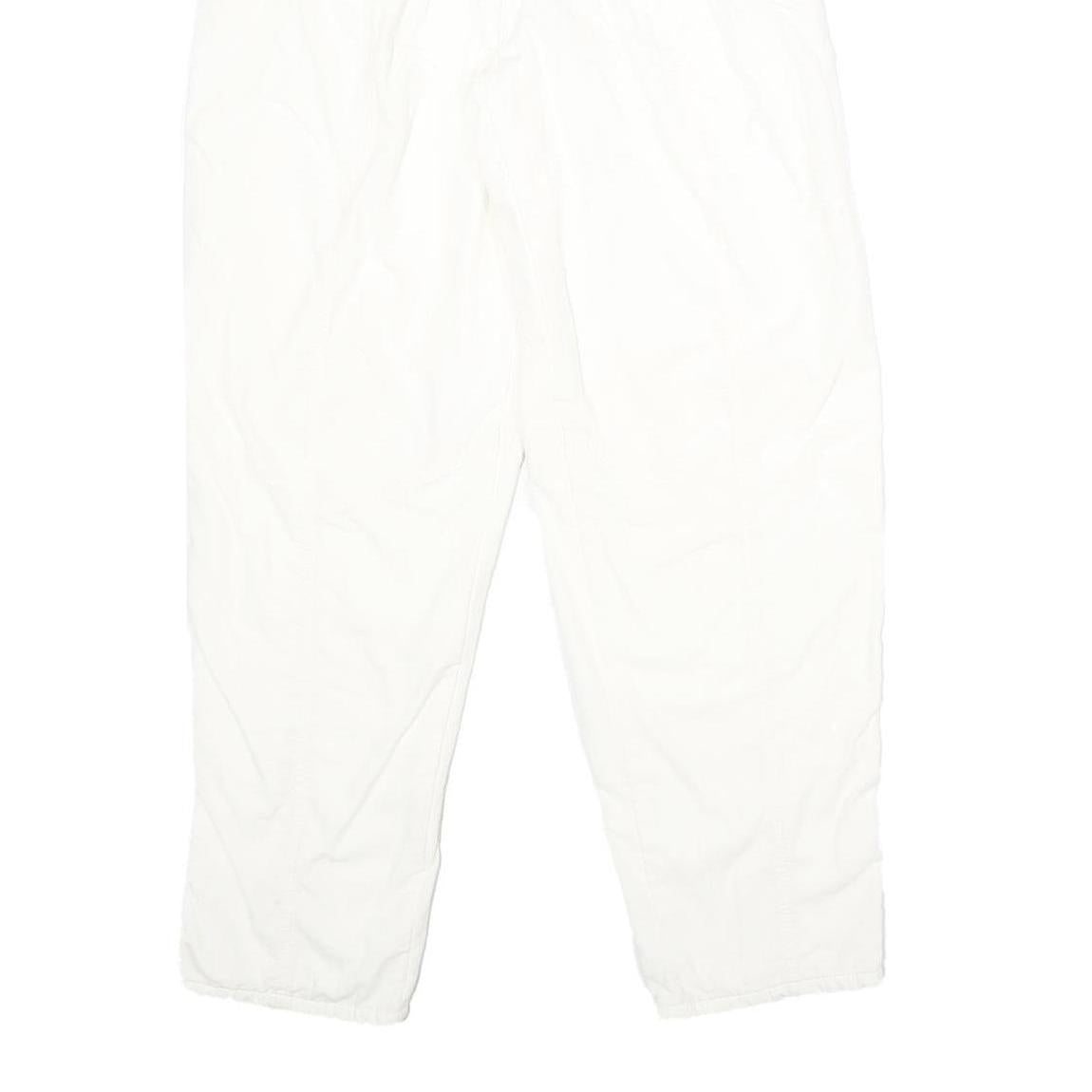 Womens White Classic Fit Cotton Blend Trousers W24 L32 Zip Closure Casual