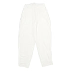 Womens White Classic Fit Cotton Blend Trousers W24 L32 Zip Closure Casual