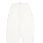 Womens White Classic Fit Cotton Blend Trousers W24 L32 Zip Closure Casual