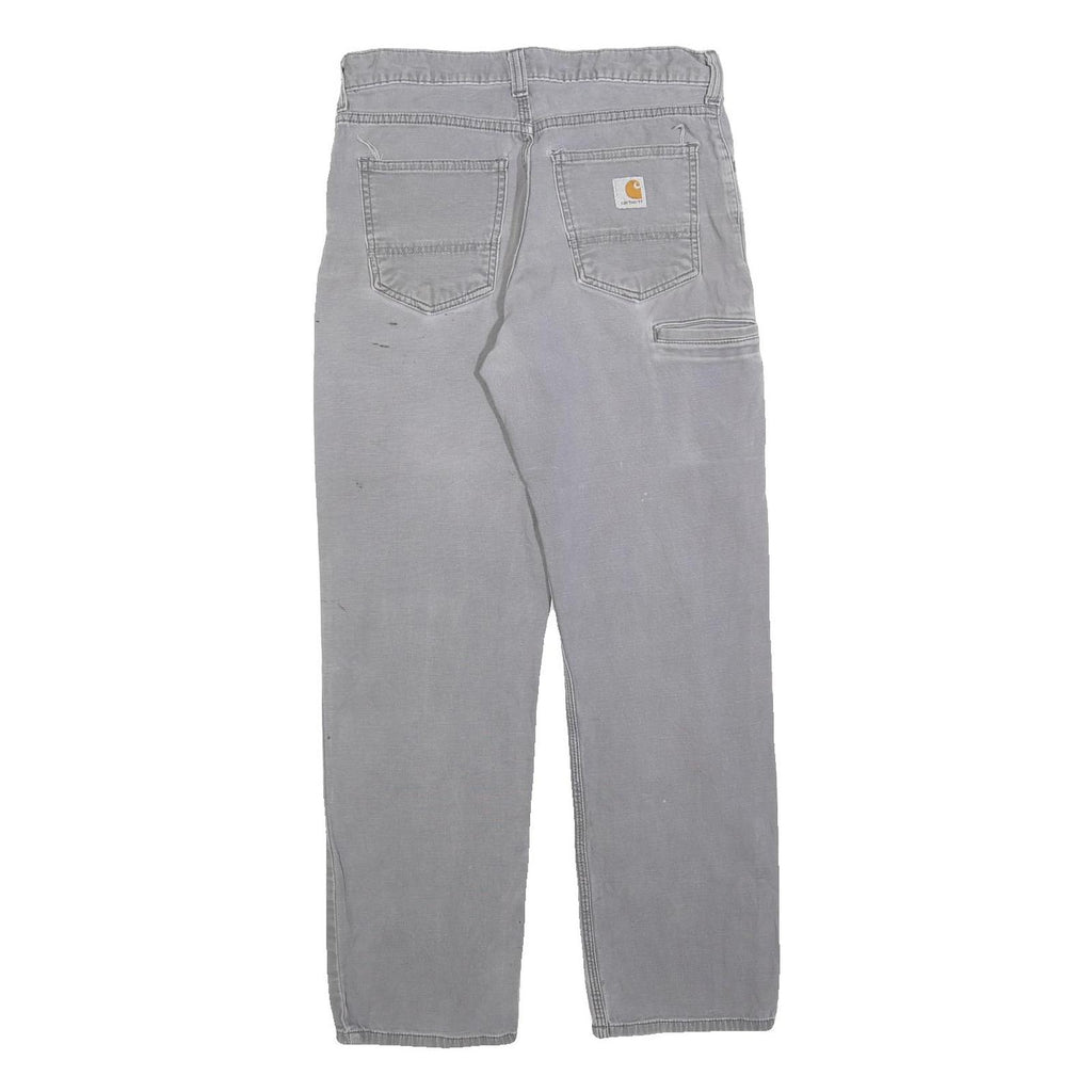 CARHARTT Mens Regular Fit Grey Cotton Blend Workwear Trousers W30 L30 Durable