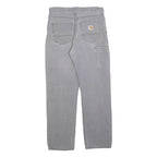 CARHARTT Mens Regular Fit Grey Cotton Blend Workwear Trousers W30 L30 Durable