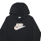 NIKE Womens Black Hoodie S Cotton Blend Pullover Logo Sweatshirt