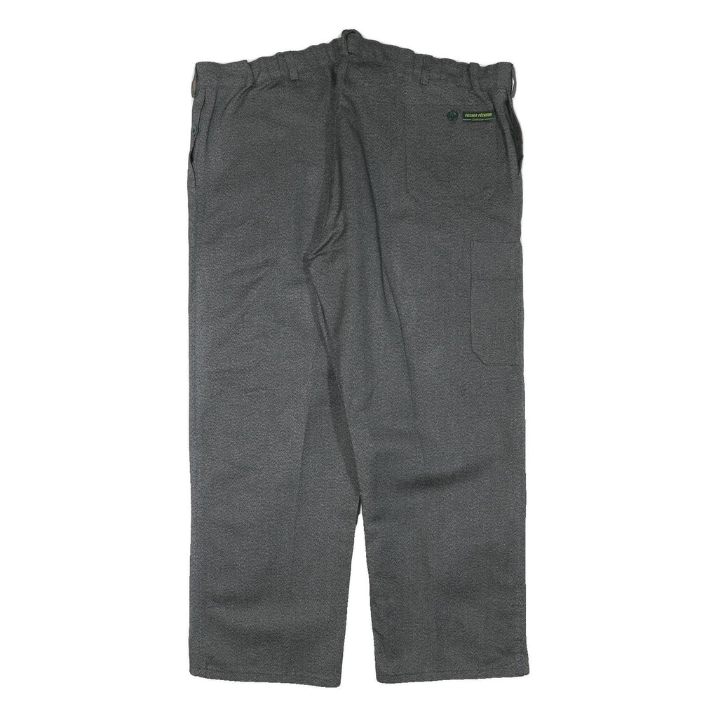 FISCHER PECHEUR Mens Cotton Blend Grey Regular Button Trousers W43 L30 Casual