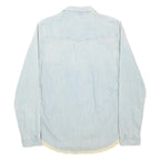 GUESS JEANS Mens Blue Denim Shirt M Light Wash Cotton Button Front