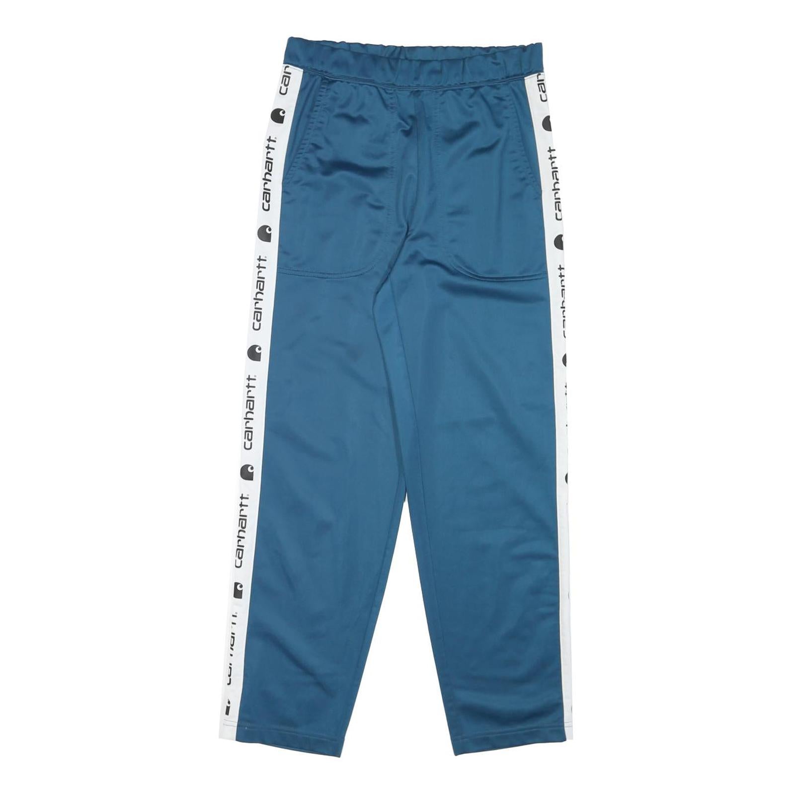CARHARTT Womens Joggers Blue & White XS W28 L27 Logo Tape Track Pants