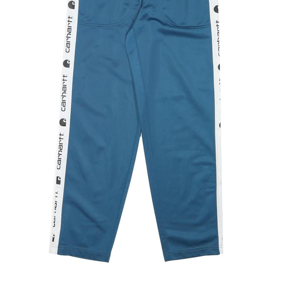 CARHARTT Womens Joggers Blue & White XS W28 L27 Logo Tape Track Pants