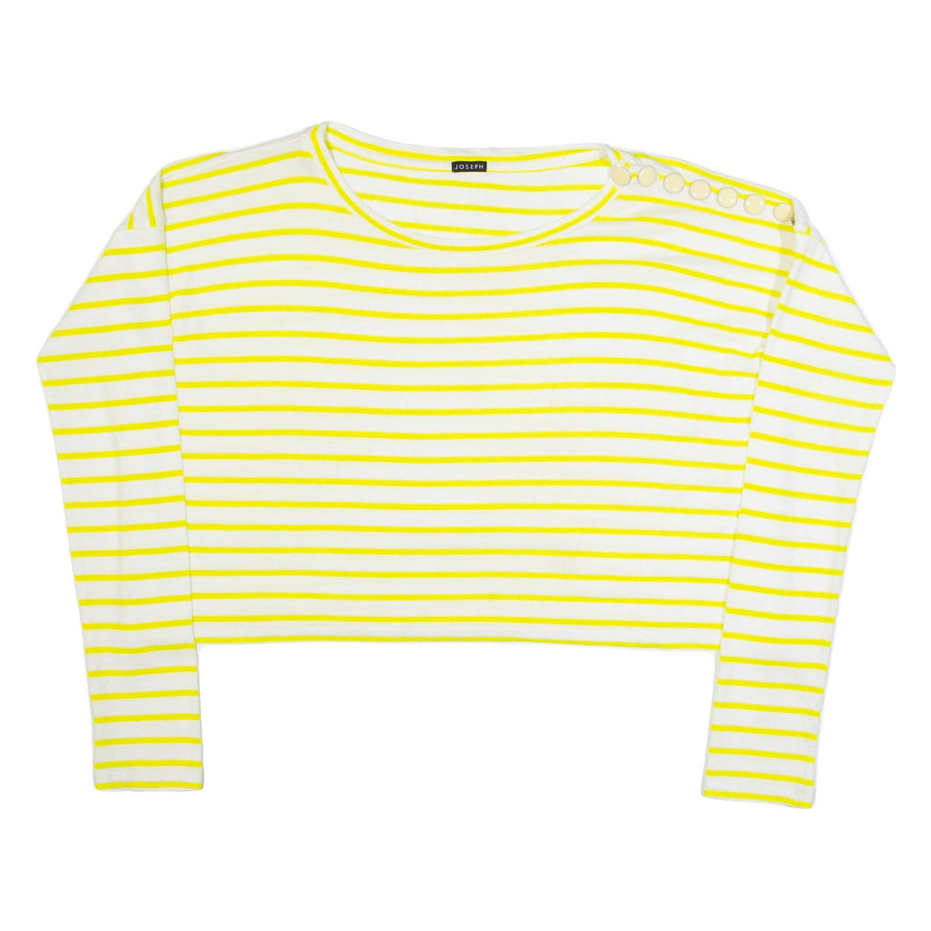 JOSEPH Womens Oversized Top Yellow Long Sleeve Striped S