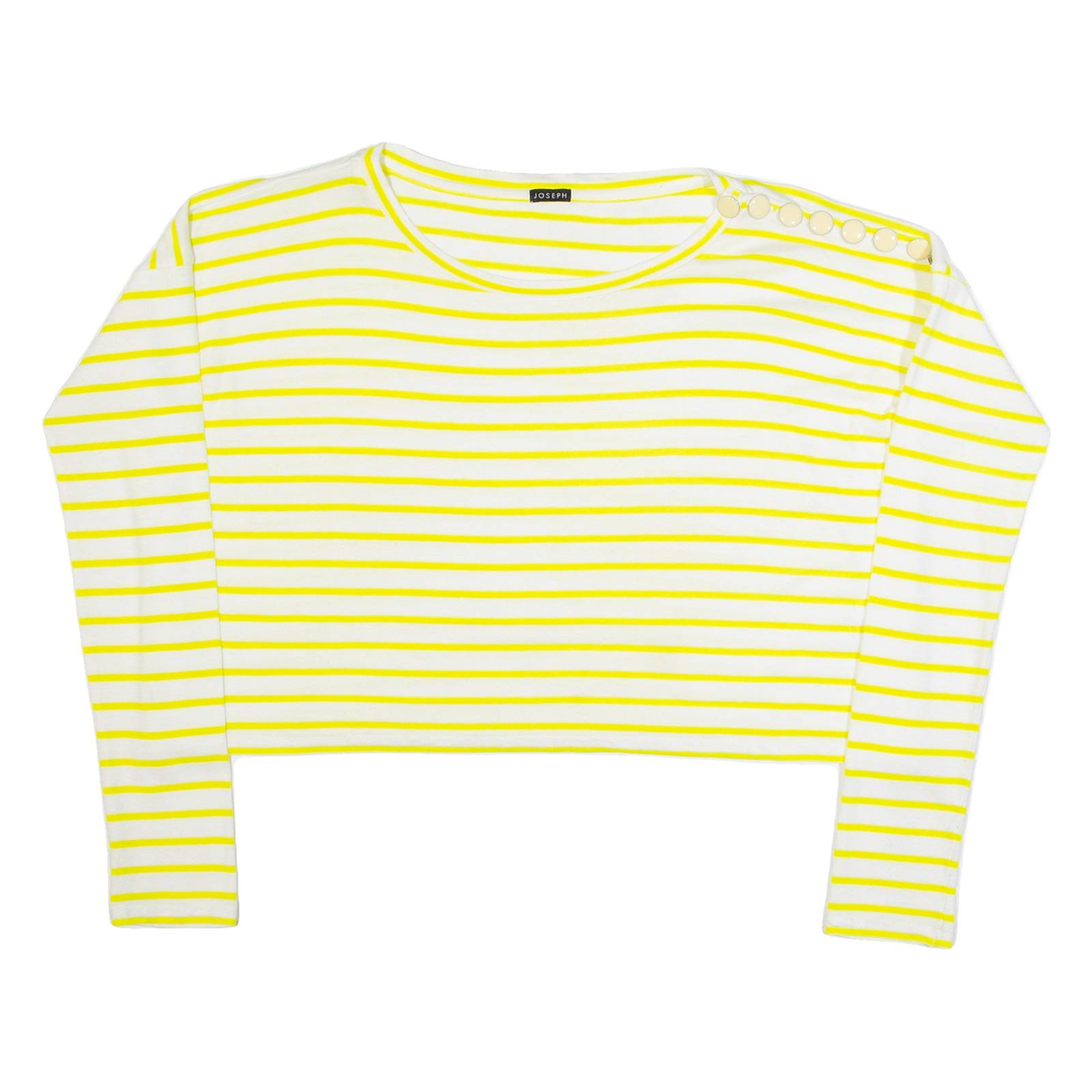 JOSEPH Womens Oversized Top Yellow Long Sleeve Striped S