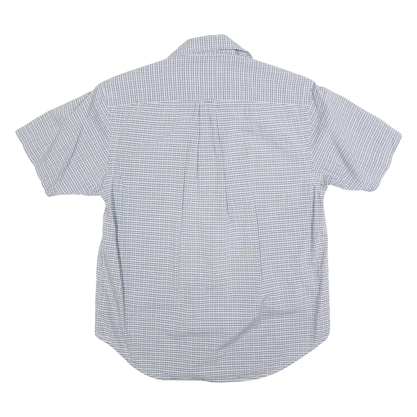 NAUTICA Mens Blue & White Check Shirt S Cotton Blend Casual Summer Button