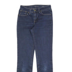 LEVI'S Womens Blue Regular Straight Denim Medium Wash W27 L32 Zip Jeans